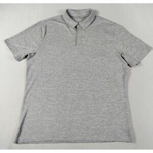 01.ALGO Polo Shirt Mens XL Gray Stripe 01 Performance Golf Stretch Quick Dry